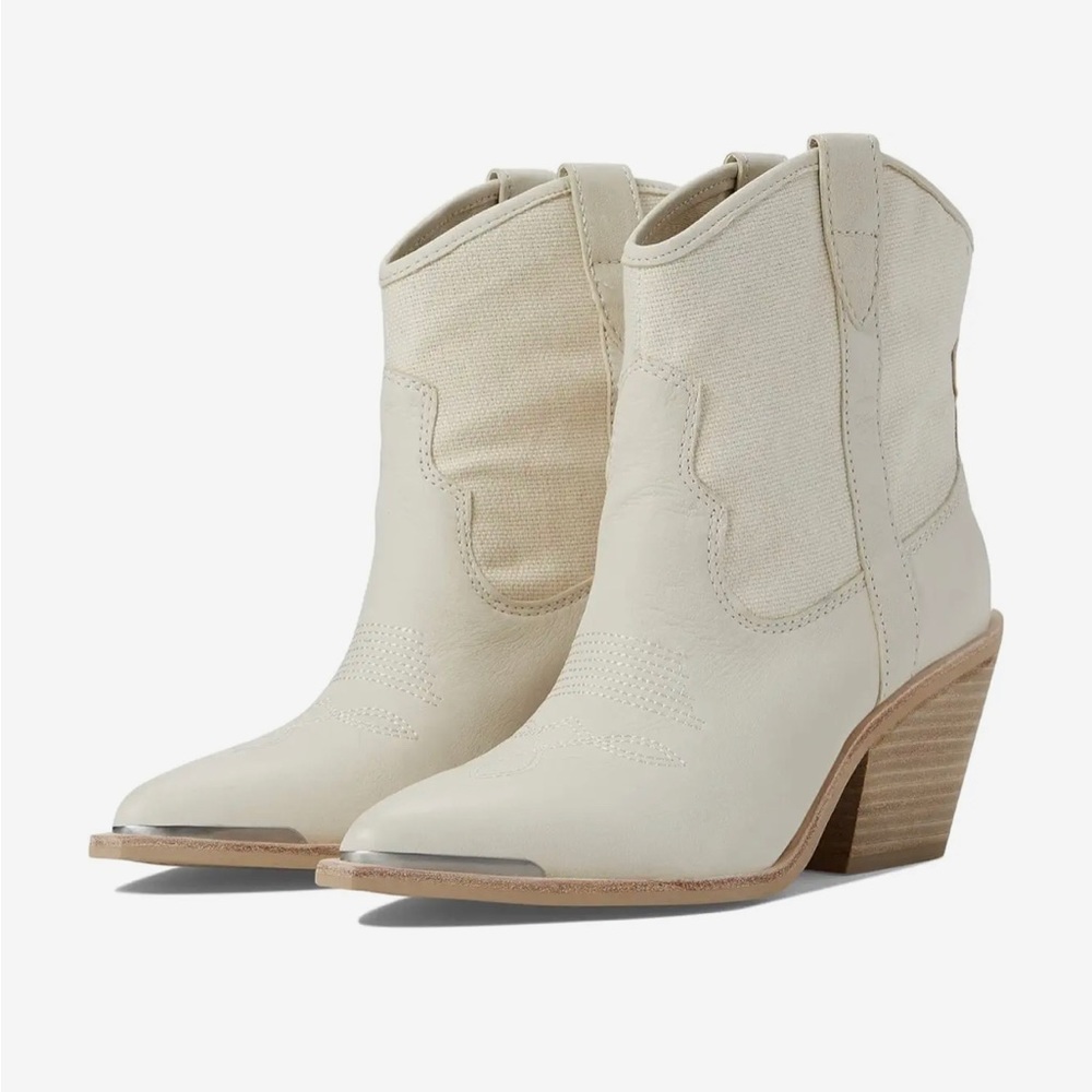Dolce Vita Nashe ivory vanilla nubuck western bootie sz 7.5